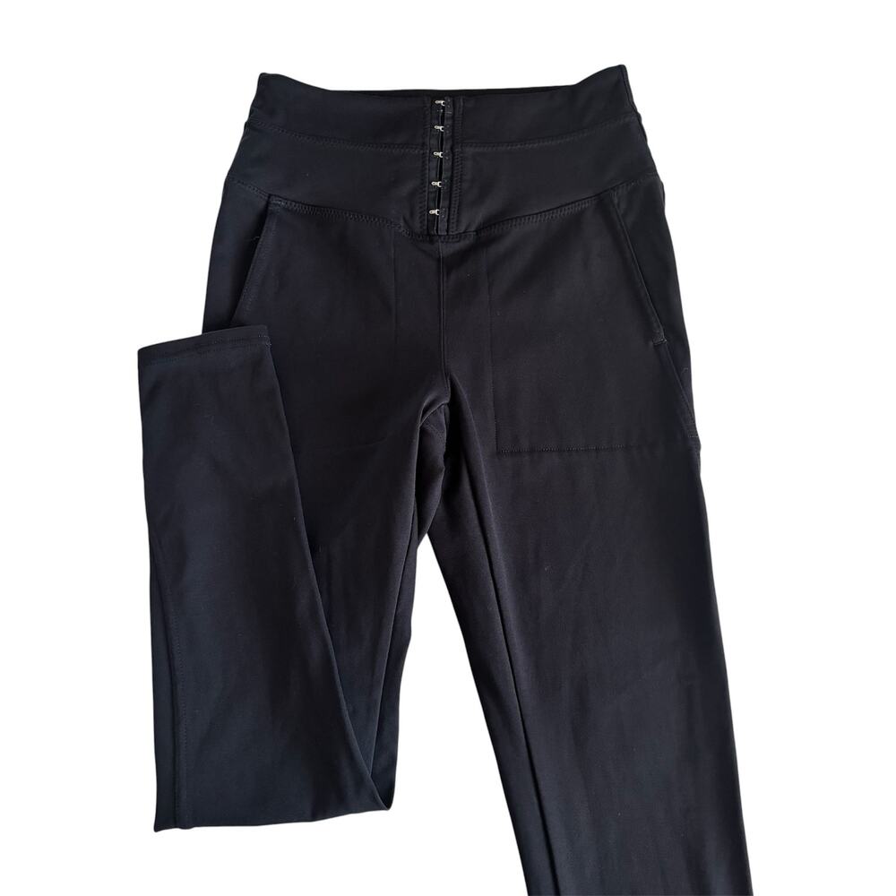 Free People Movement Black High Waisted Leggings Womens Small Hook & Eye Closure